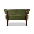 Bowery Hill Contemporary Roll Arm Tufted Bench Settee Olive Green Velvet