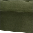 Bowery Hill Contemporary Roll Arm Tufted Bench Settee Olive Green Velvet