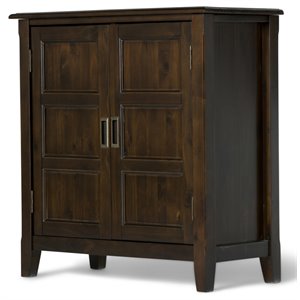 Bowery Hill Wood 30&quot Transitional Low Cabinet in Mahogany Brown
