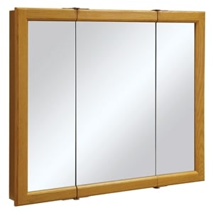 Bowery Hill Contemporary Wood Medicine Cabinet in Honey Oak 36-Inch