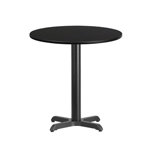 Bowery Hill Contemporary Laminate Table-X-Base In Black Finish
