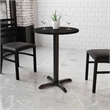 Bowery Hill Contemporary Laminate Table-X-Base In Black Finish
