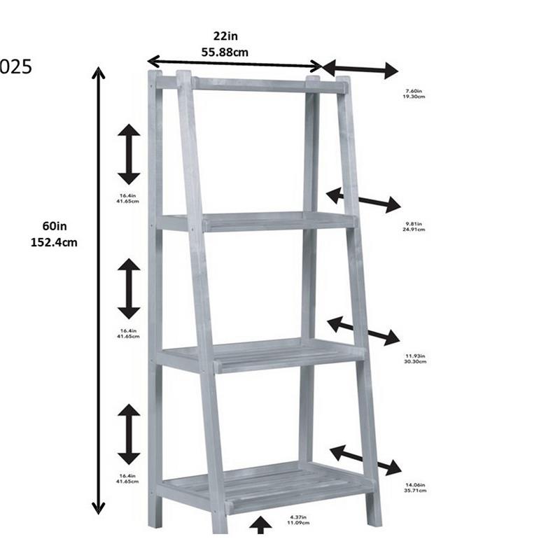 Bowery Hill Contemporary 4-tier Wood Ladder Shelf Bookcase in Espresso