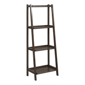 Bowery Hill Contemporary 4-tier Wood Ladder Shelf Bookcase in Espresso