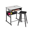 Bowery Hill Contemporary Adjustable Height Black Desk 1204GR