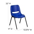 Bowery Hill Plastic Stackable School Chair in Navy and Black