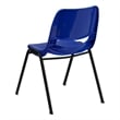 Bowery Hill Plastic Stackable School Chair in Navy and Black