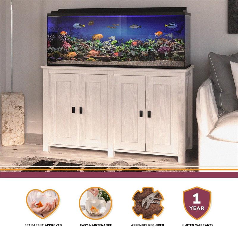 Bowery Hill Contemporary 55 Gallon Aquarium Stand in Ivory Oak