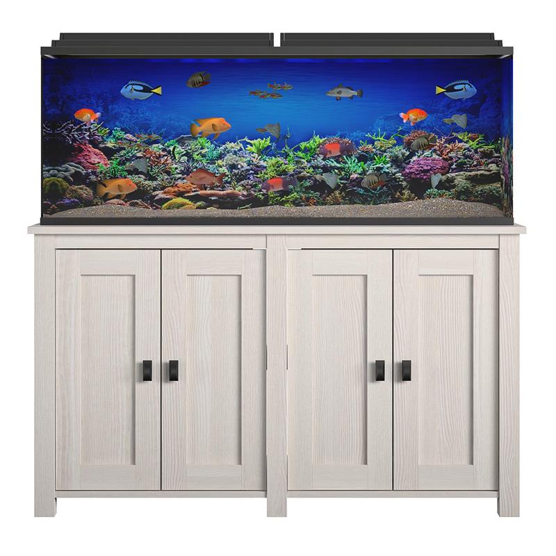 Bowery Hill Contemporary 55 Gallon Aquarium Stand in Ivory Oak