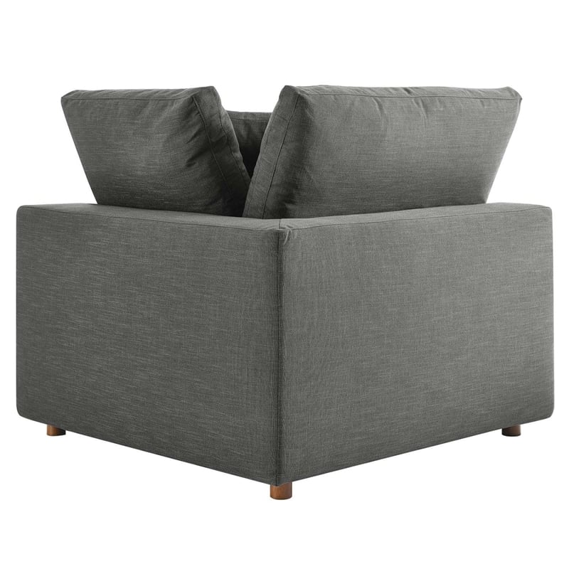 Bowery Hill 4-Piece Fabric Down Filled Sectional Sofa Set in Gray