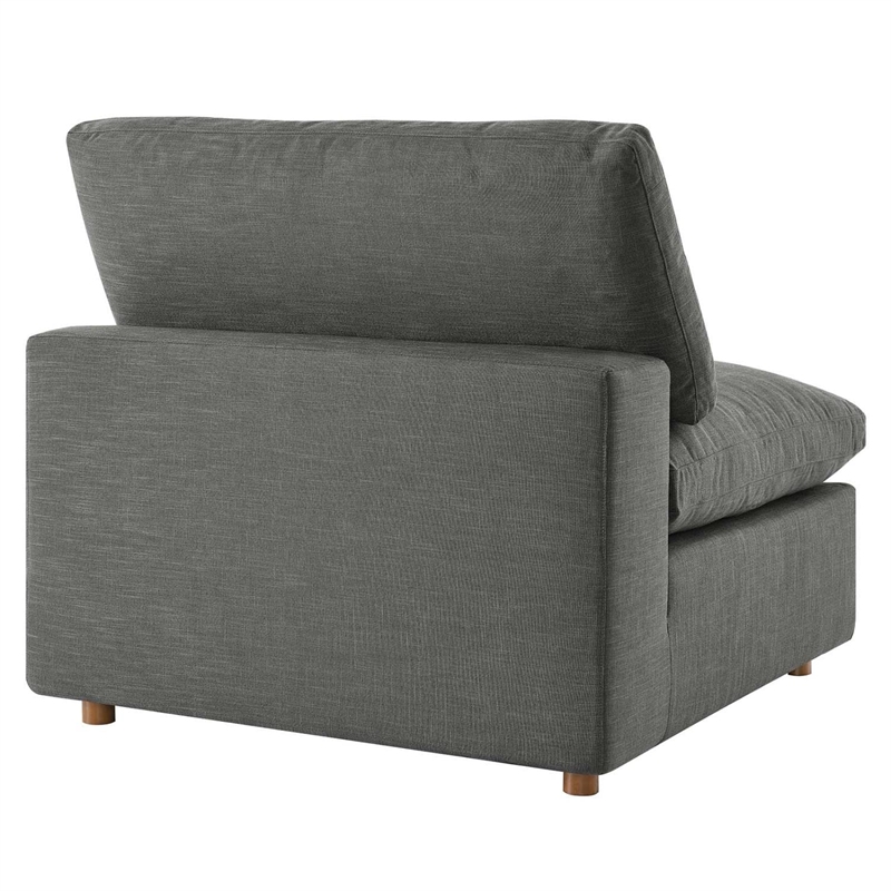 Bowery Hill 4-Piece Fabric Down Filled Sectional Sofa Set in Gray