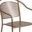 Bowery Hill Stackable Steel Round Back Patio Dining Side Chair in Gold