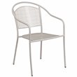 Bowery Hill Stackable Steel Round Back Patio Dining Side Chair in Silver