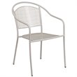 Bowery Hill Stackable Steel Round Back Patio Dining Side Chair in Silver