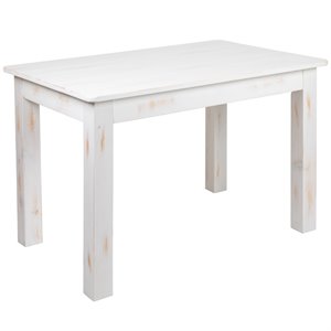 Bowery Hill Contemporary 46X30 Rustic Farm Table In Antique Rustic White