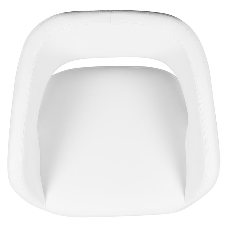 Bowery Hill Faux Leather Mid Back Adjustable Bar Stool in White and Gold