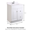 Bowery Hill 24-Inch 2-Drawer Unassembled Wood Vanity Without Top in White