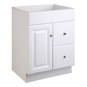Bowery Hill 24-Inch 2-Drawer Unassembled Wood Vanity Without Top in White
