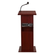 Bowery Hill Wood Power Plus Lectern with Wireless Headset Mic in Mahogany