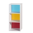 Bowery Hill Three Shelf Versatil Wooden Bookcase in Multi-color Finish