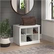 Bowery Hill 24W Small Shoe Bench with Shelves in White Ash - Engineered Wood