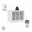 Bowery Hill 24W Small Shoe Bench with Shelves in White Ash - Engineered Wood