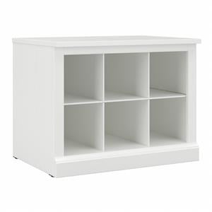 Bowery Hill 24W Small Shoe Bench with Shelves in White Ash - Engineered Wood