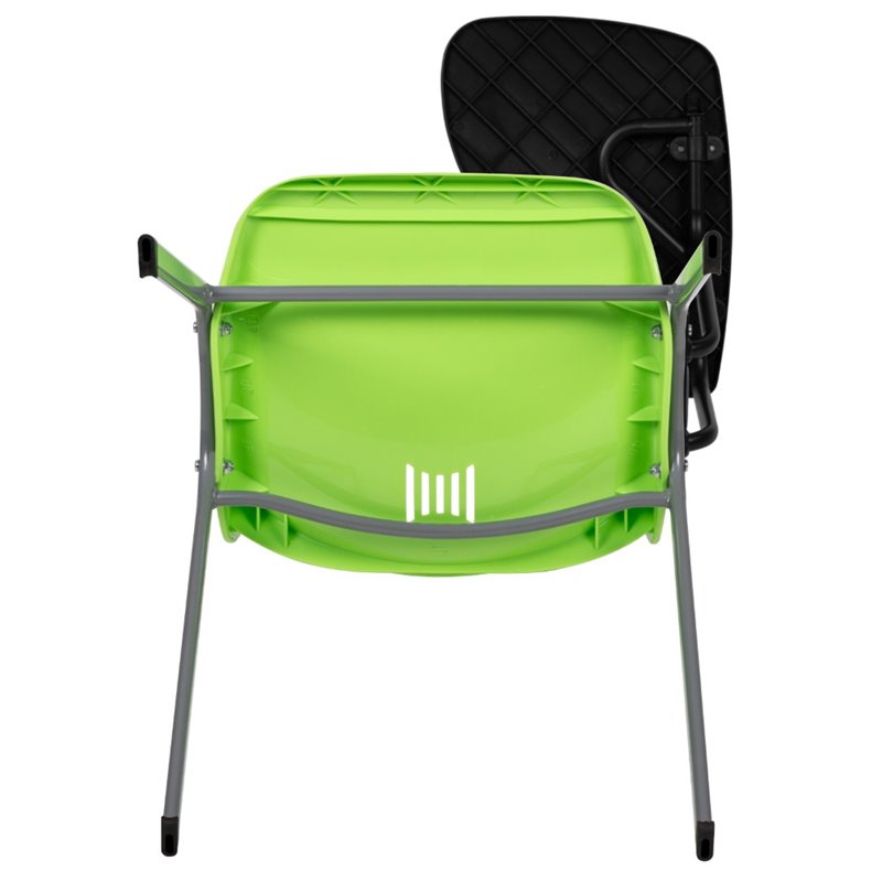 Bowery Hill Plastic Classroom Chair in Green with Left Arm Tablet