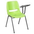 Bowery Hill Plastic Classroom Chair in Green with Left Arm Tablet