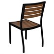 Bowery Hill Patio Dining Side Chair with Poly Slats in Faux Teak