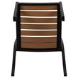 Bowery Hill Patio Dining Side Chair with Poly Slats in Faux Teak