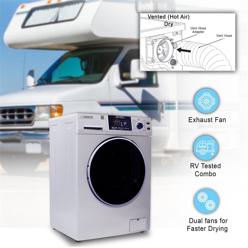 Bowery Hill All-in-One Washer Dryer VENTED-DRY FASTER than Condense 15lb 110V