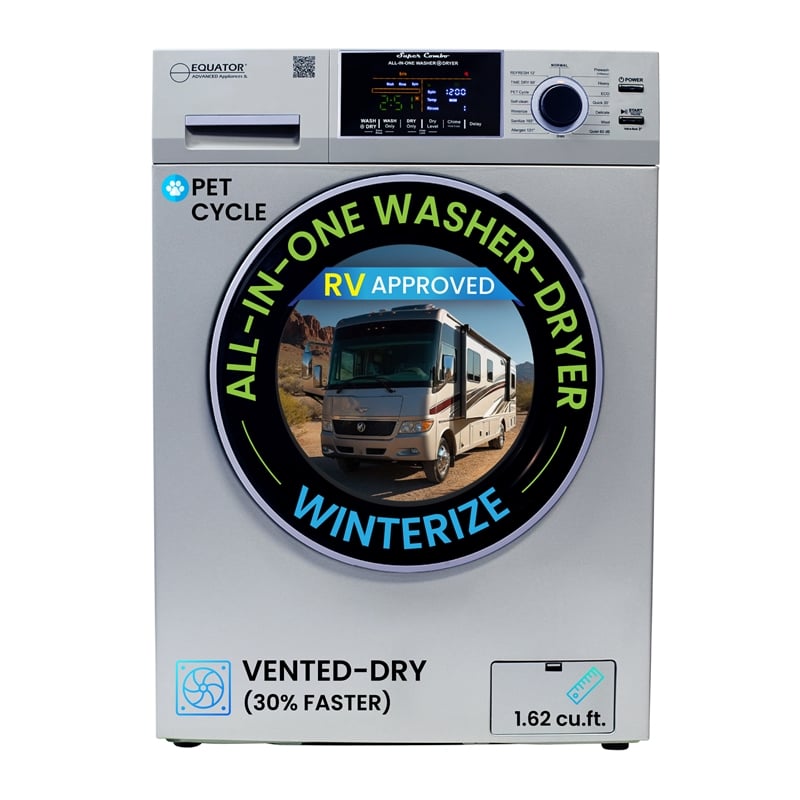 Bowery Hill All-in-One Washer Dryer VENTED-DRY FASTER than Condense 15lb 110V