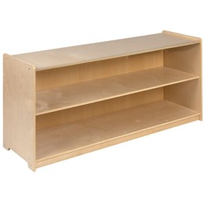 Bowery Hill 2 Shelf 24&quot x 48&quot Wooden School Classroom Bookcase in Natural