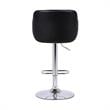 Bowery Hill Modern Faux Leather Adjustable Bar Stool in Black and Walnut