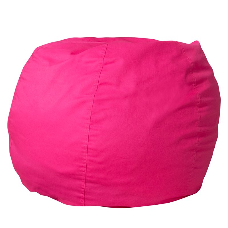 Bowery Hill Contemporary Small Bean Bag Chair in Hot Pink Finish