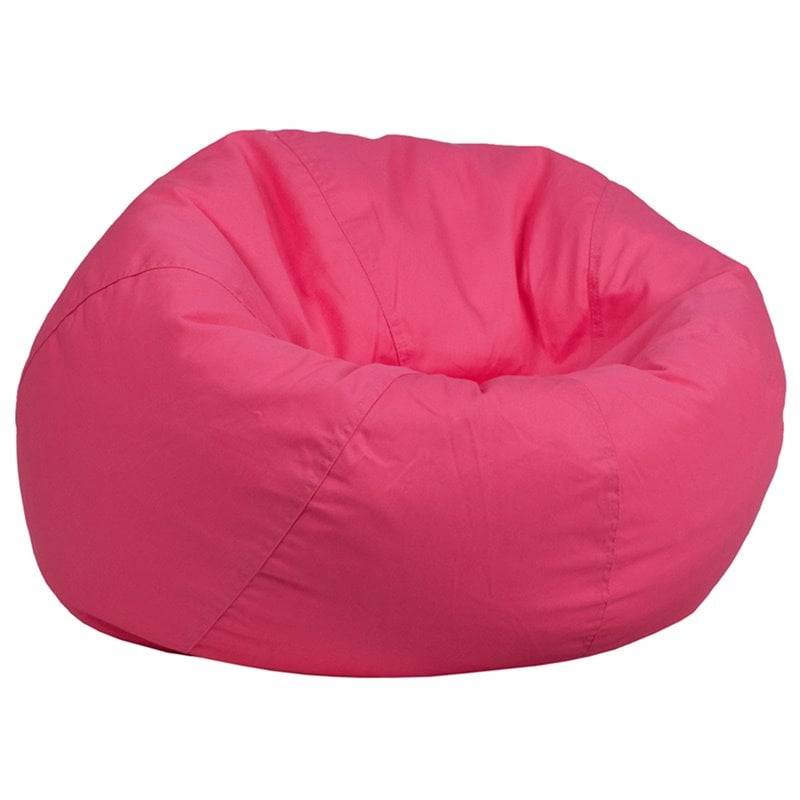 Bowery Hill Contemporary Small Bean Bag Chair in Hot Pink Finish