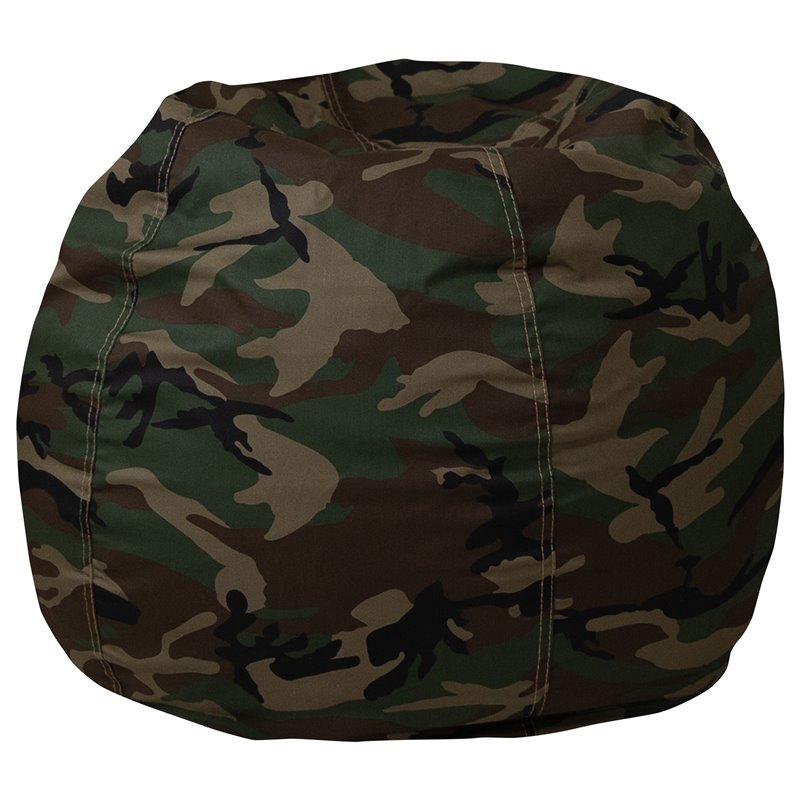 Bowery Hill Contemporary Small Bean Bag Chair in Camouflage Finish