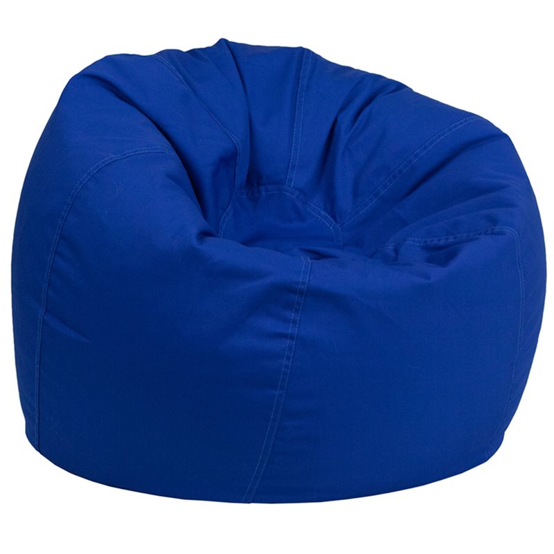 Bowery Hill Contemporary Small Bean Bag Chair in Royal Blue Finish