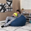 Bowery Hill Contemporary Oversized Bean Bag Chair in Denim Finish