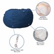 Bowery Hill Contemporary Oversized Bean Bag Chair in Denim Finish