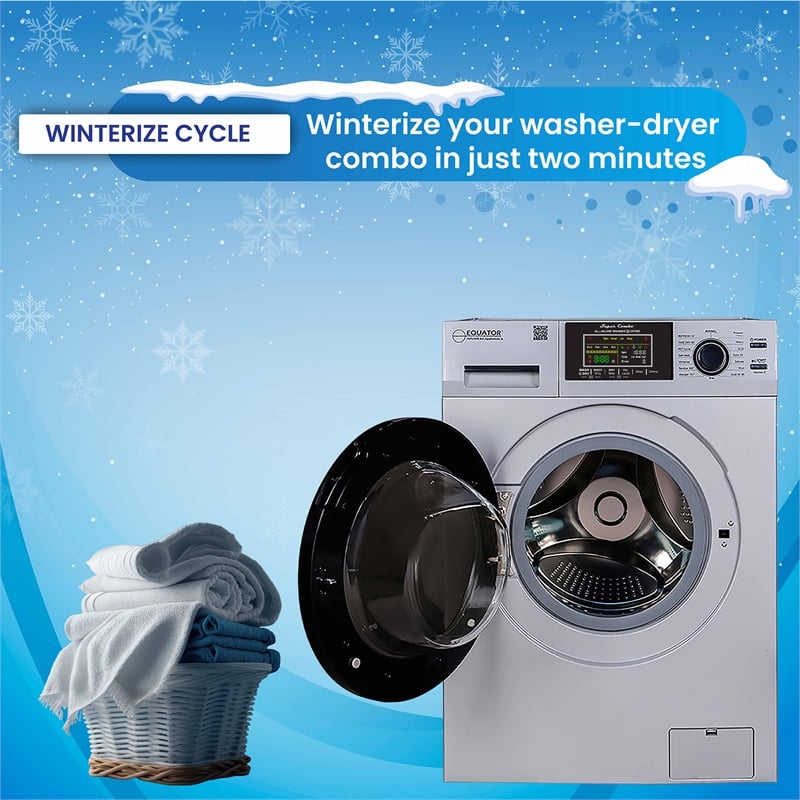 Bowery Hill Contemporary 1. 62cf Plastic Washer Dryer in Silver