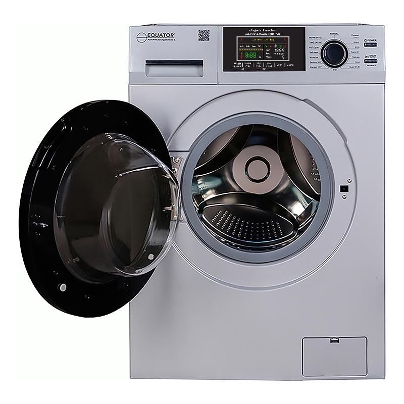Bowery Hill Contemporary 1. 62cf Plastic Washer Dryer in Silver