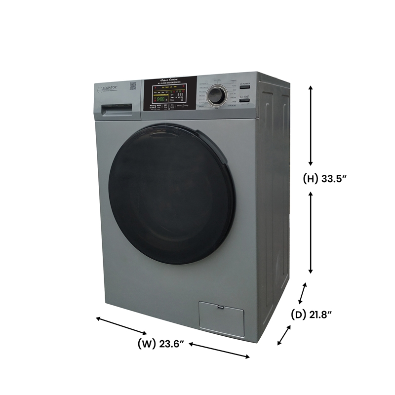 Bowery Hill Contemporary 1. 62cf Plastic Washer Dryer in Silver