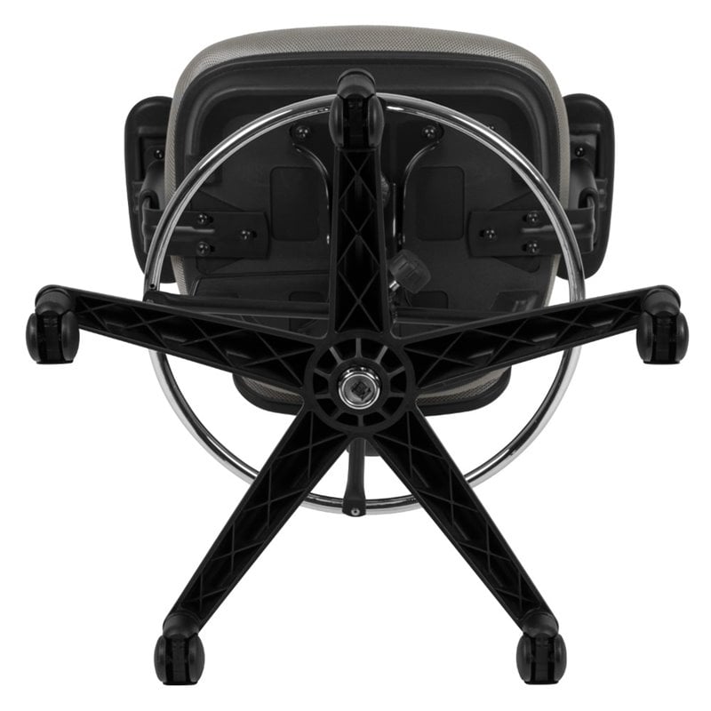 Bowery Hill Contemporary Mid Back Mesh Drafting Stool in Gray and Black