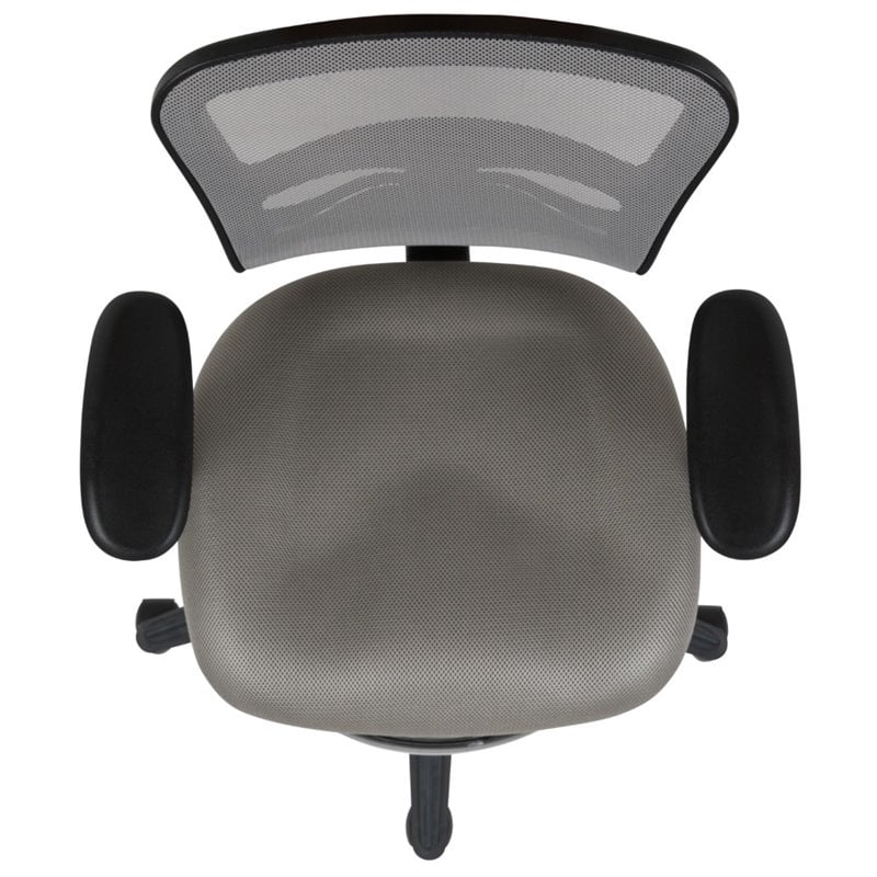 Bowery Hill Contemporary Mid Back Mesh Drafting Stool in Gray and Black