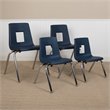 Bowery Hill Contemporary Student Stack School Chair - 18-Inch In Navy