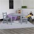 Bowery Hill 3 Piece Solid Hardwood Kids Table and Chair Set in Gray