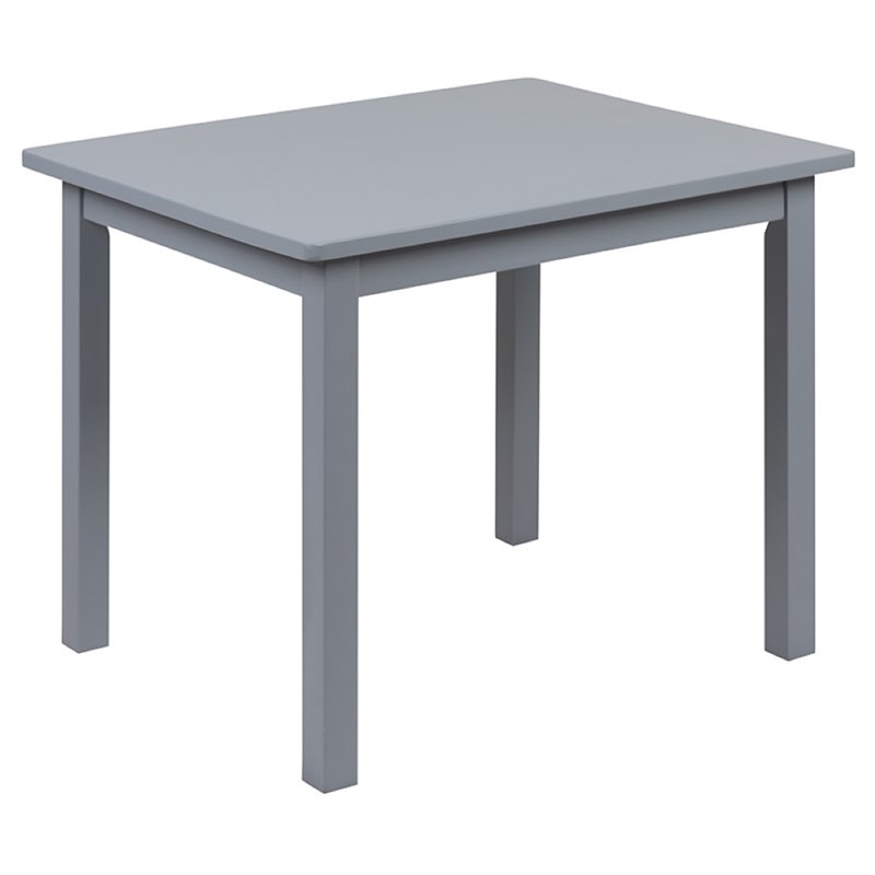 Bowery Hill 3 Piece Solid Hardwood Kids Table and Chair Set in Gray