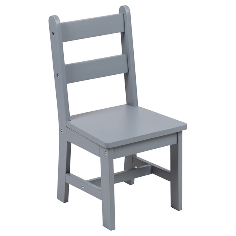 Bowery Hill 3 Piece Solid Hardwood Kids Table and Chair Set in Gray